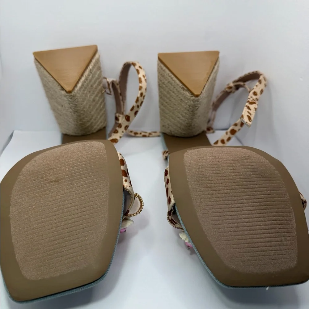 Betsey Johnson Blue and Tan Embellished Heels - Picture 9 of 10
